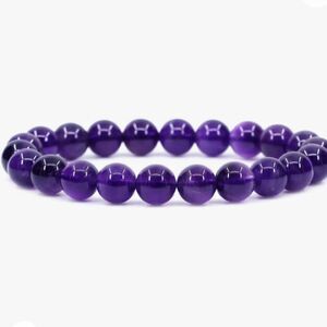 Natural Purple Quartz Gemstone Stretch Bracelet